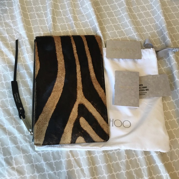 🚫SOLD🚫Jimmy Choo Rowen pony hair zip pouch - Picture 7 of 7